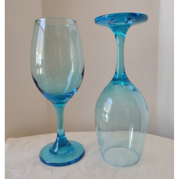 Cristar Sky Blue 13oz Rioja Stemmed 8"1/4 Goblet Wine Water Set Of 2 Glass New - Picture 6 of 10